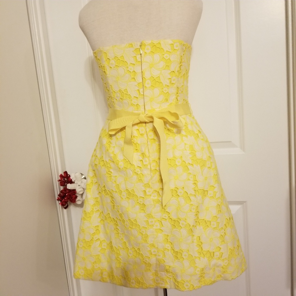 Lilly Pulitzer lace embroidery dress strapless - Picture 6 of 8